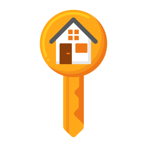 Orange key with house on the handle icon.